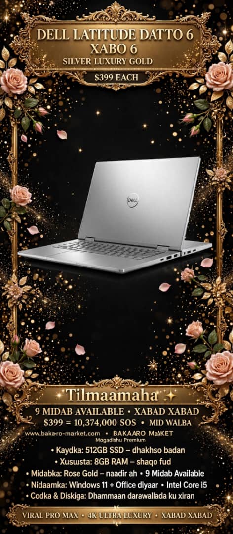 Dell Latitude silver ah, qiime $399 ama 10,374,000 SOS halkii xabbo